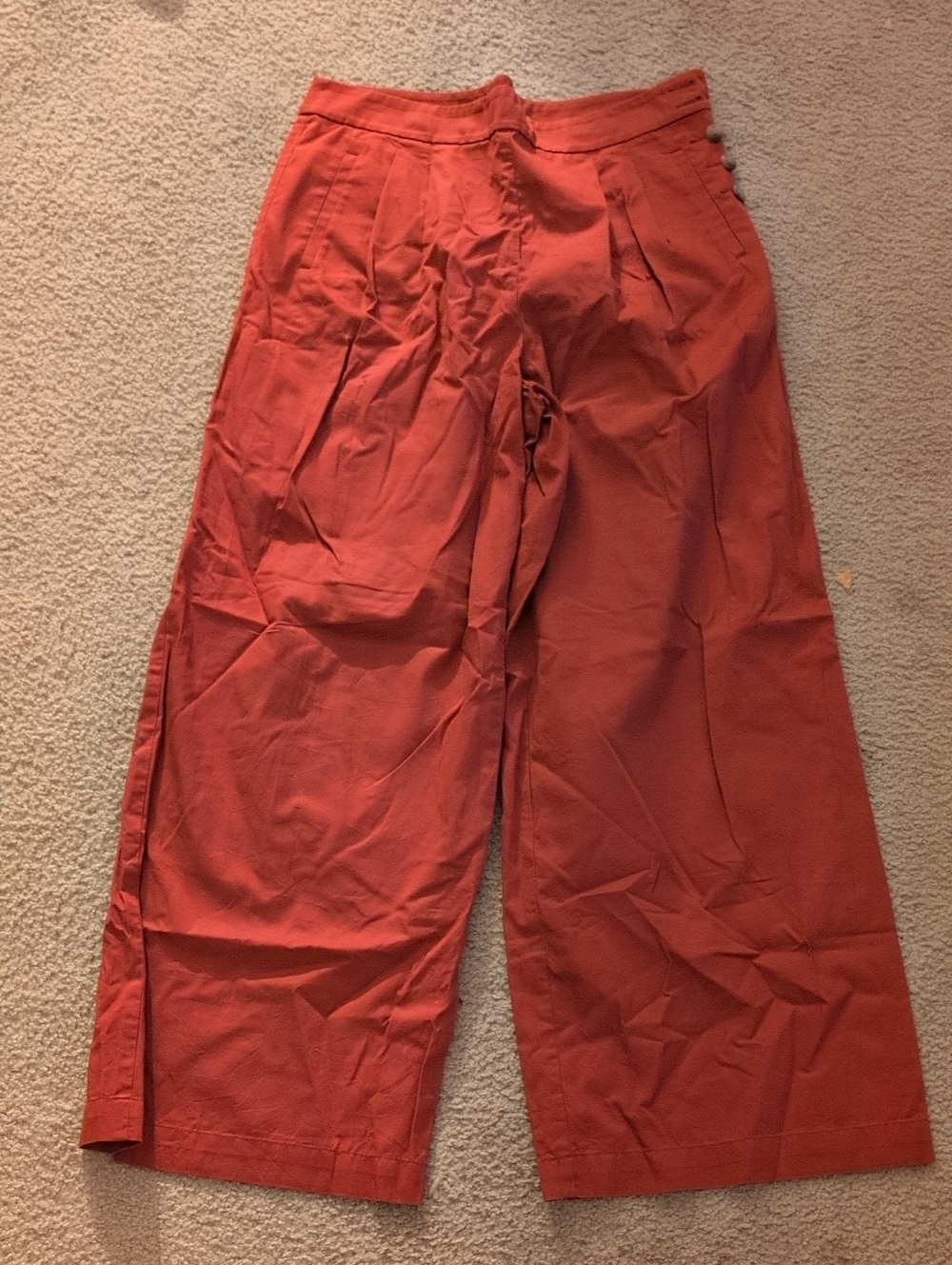LOFT Wide-Leg Chinos in Rust Orange